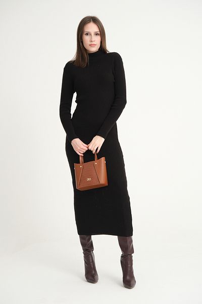 mossi Tan Crocodile Skin Look Women's Hand/Shoulder Bag