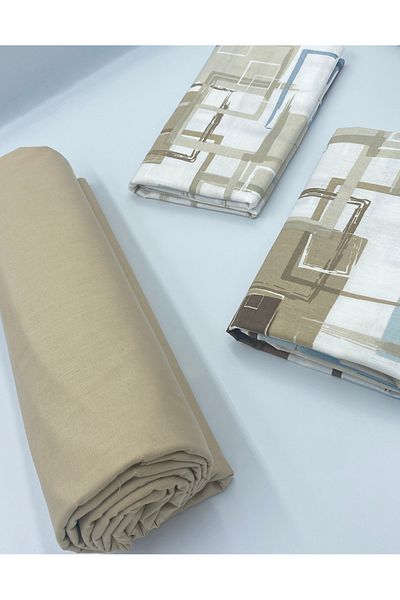 pınarhome collectıon New Season - 100% Organic Cotton, Soft Sand and Elastic Crossbody+Pillow Cover Corner Depth 28-30 cm