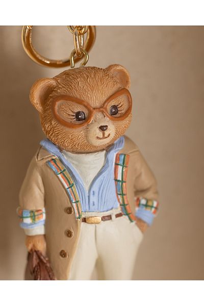 Madame Coco Bonny Bear Schlüsselanhänger – Beige/Blau