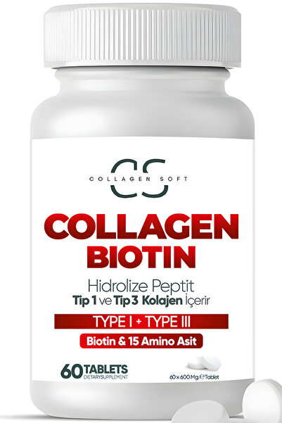 Collagen Soft Hidrolize Tip 1 Tip 3 Kolajen Peptitler Biotin Ve 15 Amino Asit...