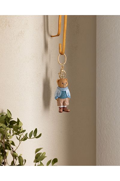 Madame Coco Voir Bear Keychain - Beige/Blue