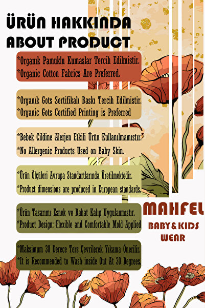 MAHFEL 2-Piece 100% Cotton Organic Printed Snap Fastener Baby Bodysuit