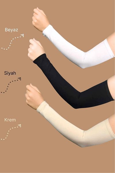 LUSSURİA 3 ζευγάρια μανίκια πολλαπλών χρήσεων Sandy Lycra χτενισμένα βαμβακερά