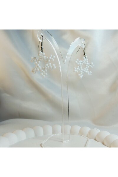 Crystal Atelier Handmade Beads Miyuki New Snowflake Earrings