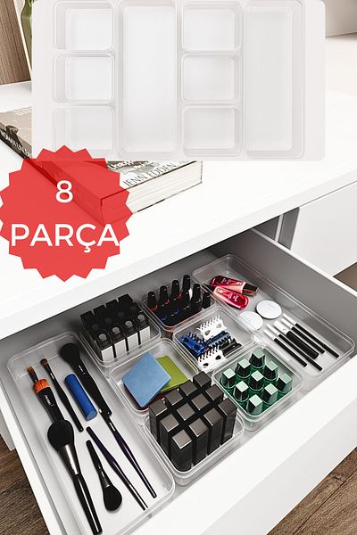 DOVİHOME Комплект органайзери за грим и бижута с 8 чекмеджета