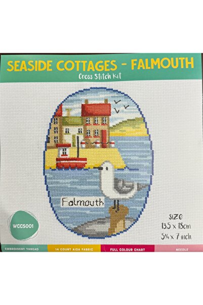 BALIM ÖRGÜ EVİ Balım Örgü Evi Kasnaksız Kanaviçe Kiti Sahil Evler (13.5x18 cm)