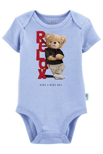 MAHFEL 100% Cotton Organic Printed Premium Snap Fastener Baby Bodysuit
