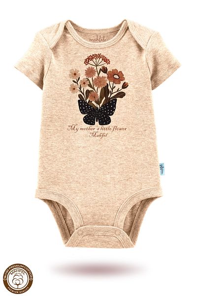 MAHFEL 100% Cotton 3-Piece Organic Printed Snap Fastener Baby Bodysuit