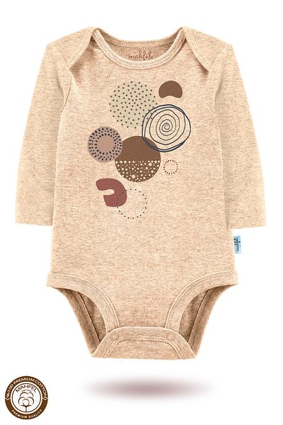 MAHFEL 2-Piece 100% Cotton Organic Printed Snap Fastener Baby Bodysuit