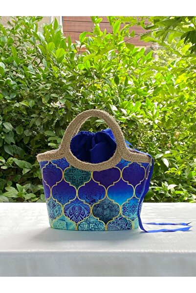 çanta tasarımcısı Mavi Moroccon Keseli El Çantası