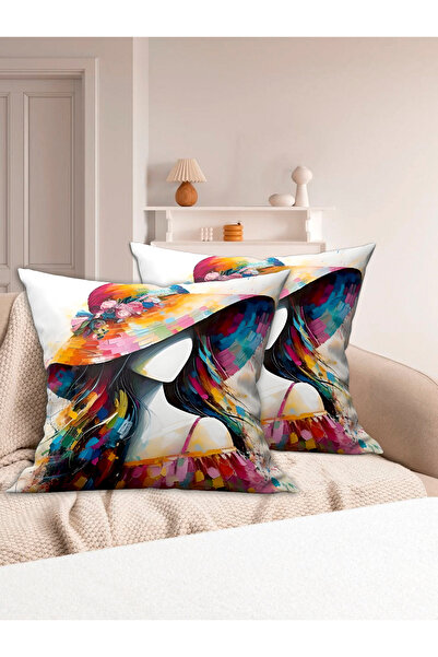 Ardizayn Дівчина в капелюсі (абстрактна) Оксамитова тканина 2-комплектний чох...