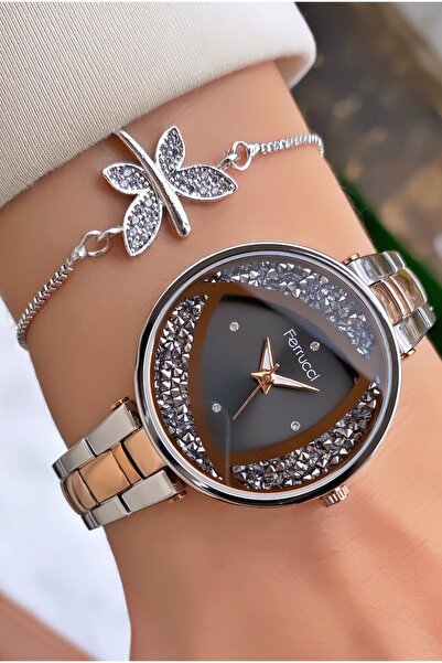 Ferrucci Ferruci Marka Rose Gümüş Renk Çelik Kordon 2 Yıl Garantili Kadın Kol Saati - Bileklik Hediyeli