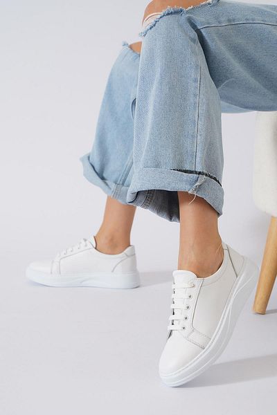 Moda Pie Pantofi de damă Beneet Bound alb din piele naturală