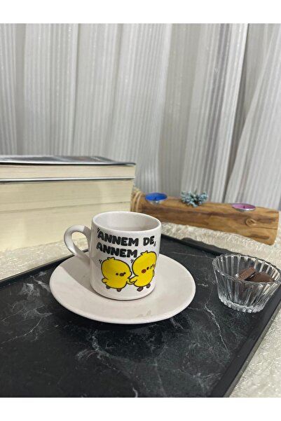 Estilo قطعتان من البورسلين للأم المكونة من قطعة واحدة سعة 100 مل - كوب قهوة هدية