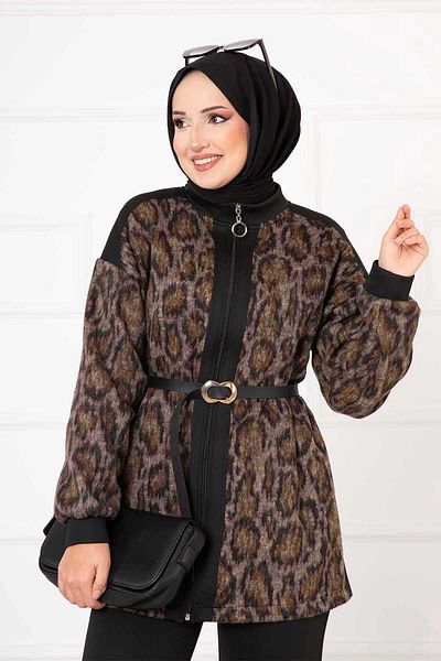 EBRUTESETTÜR Leopard Garnished Zippered Set