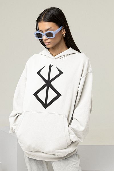 SEVBANO Anime Berserk Logo Printed Unisex Oversize Hoodie