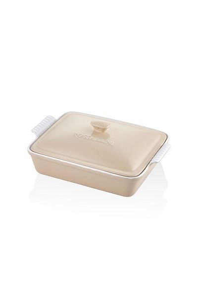Joy Carmen Rossallini life rectangular lid beige oven container 33x23x7 cm