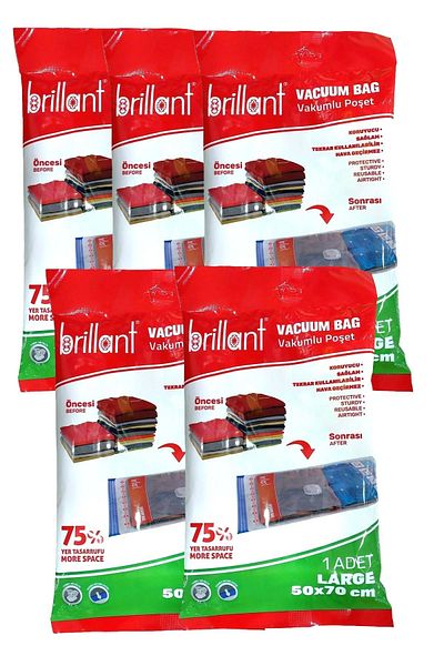 Brillant Vacuum Bag, Set of 5, Large Size 50x70