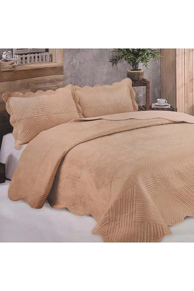 Kristal Кафяво микроплюшено покривало за двойно легло - 260x240