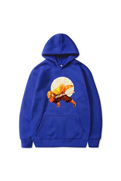 GALASHOP تي شيرت بغطاء للرأس مطبوع عليه Demon Slayer Agatsuma Zenitsu