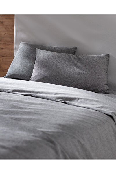 Madame Coco Nuage King Size 100% Cotton Yarn Dyed Duvet Cover Set - Anthracite