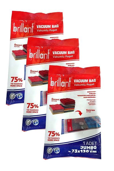 Brillant Vacuum Bag, Set of 3, Jumbo Size 73x130