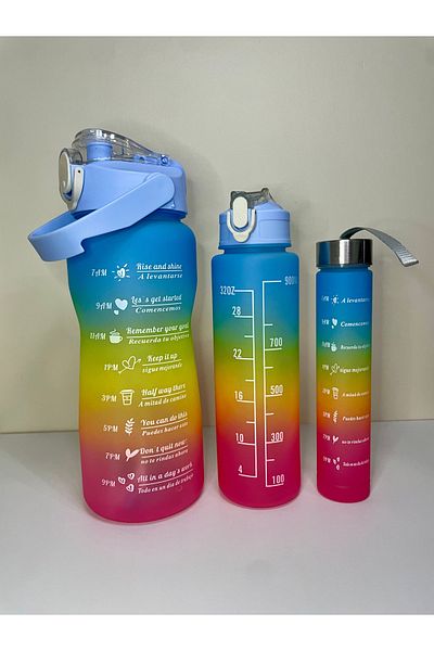 HACIOGLU STORE Set of 3 Bpa Free Water Bottle - Purple, Water Bottle and Water Bottle