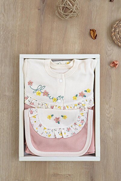 Sitilin Natural Cotton 5-Piece Luxury Hospital Discharge Set for Baby Girl - Stl6792