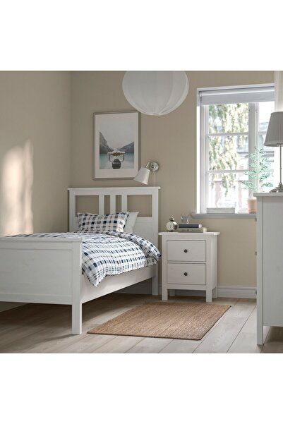 IKEA tek kişilik karyola, beyaz vernik, 90x200 cm