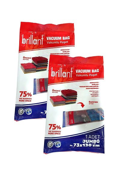 Brillant Vacuum Bag, Set of 2, Jumbo Size 73x130