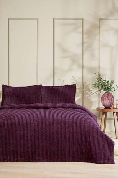 Özdilek Modern Line Özdilek Single Blanket Set - Pyramid Plum (150x220)