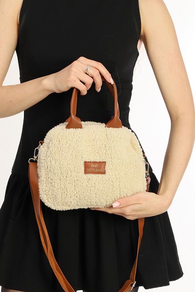 Tonny Black Geantă de umăr cu fermoar, cu un singur ochi, cu curea reglabilă, mini crossbody de pluș