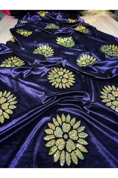 OsmanKumaşDantel Boncuk ve Payet İşlemeli Kadife (100x150cm)