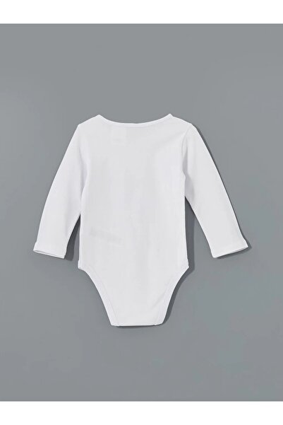 LC Waikiki Lcw Baby Ecru Printed Baby Boy Snap Body and Pants 2Pcs