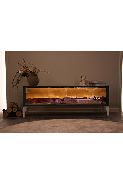 MeGulart Şömineli Televizyon Ünitesi Full Şömine Görünümlü 170 Cm