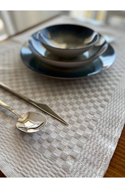 serelya 4 قطع مناديل مطبوعة بنقشة مربعات رمادية، مقاس 40x60 سم، مناديل تقديم،...