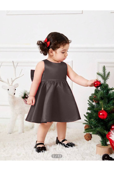 HSNLİFE Kız Bebek Elbise Melek Modeli Saten Yılbaşı Doğum Günü Elbise