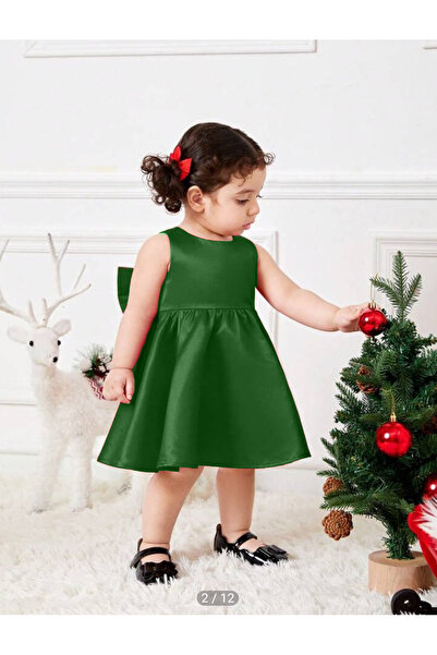 HSNLİFE Kız Bebek Elbise Melek Modeli Saten Yılbaşı Doğum Günü Elbise