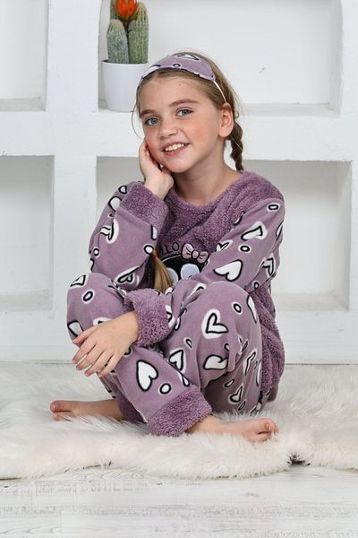 Skygo Kapitex 4992 Girl's Penguin Fleece Long Sleeve Pajama Set