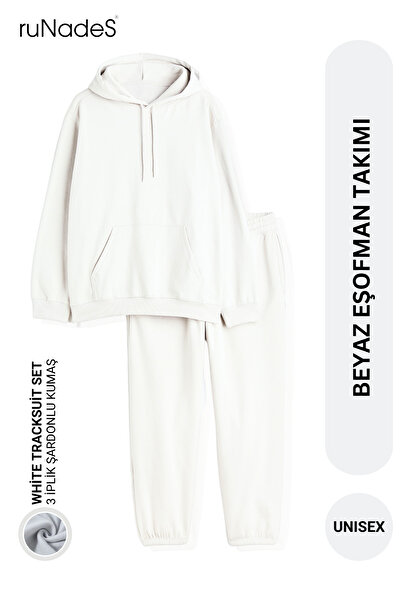 ruNadeS Men's Relaxed Fit Cotton Kangaroo Pocket Leg Sweatpants Set Daily