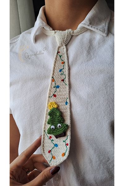 Gonulella Christmas Themed Pine Tree Christmas Knit - Unisex Amigurumi Tie