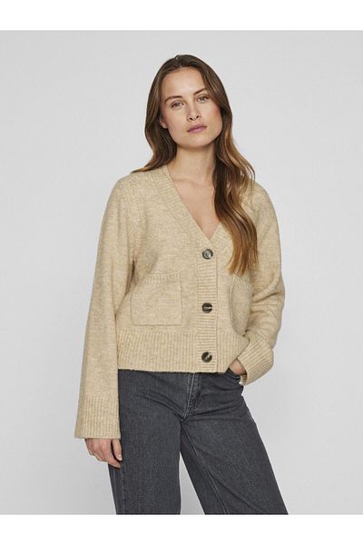 VILA Strickjacke V-Ausschnitt