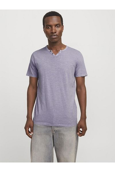 Jack & Jones T-Shirt Meliert GETEILTER KRAGEN T-Shirt