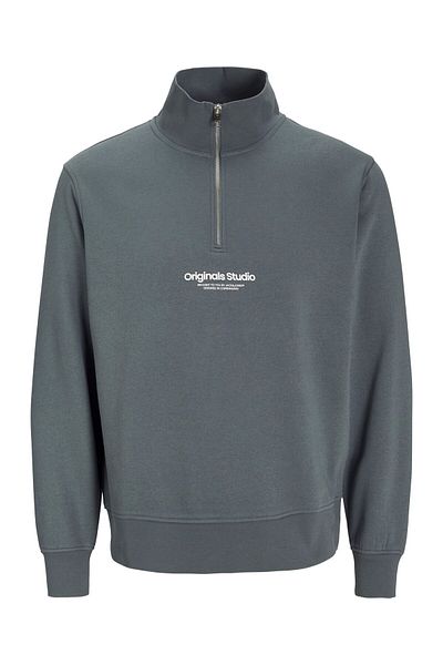 Jack & Jones Plus Sweatshirt mit halbem Reißverschluss Plus Size Bedrucktes Sweatshirt mit halbem Reißverschluss