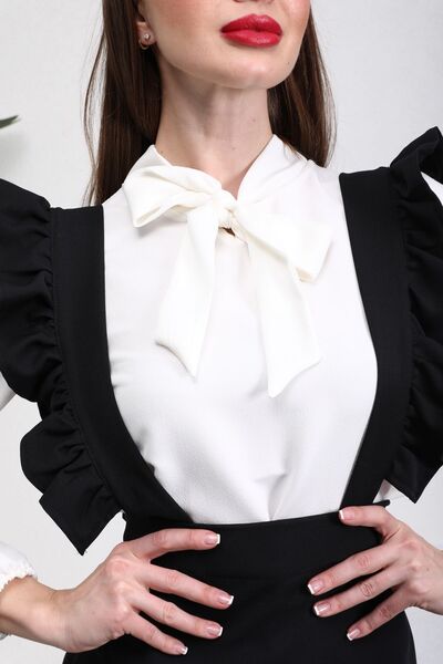 KÜÇÜĞÜM BUTİK Kadın Siyah Krep Salopet Etek