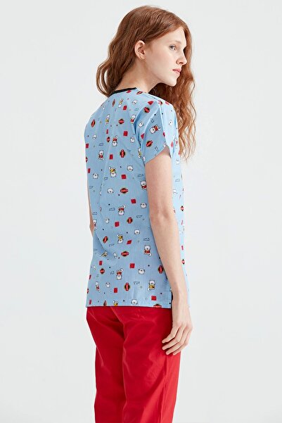 Moodamedikal Minik Kedi Desenli Takım Terikoton Ince Kumaş Dr Greys Kesim Forma