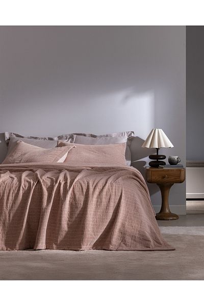 Madame Coco Feolette Double Bedspread - Powder