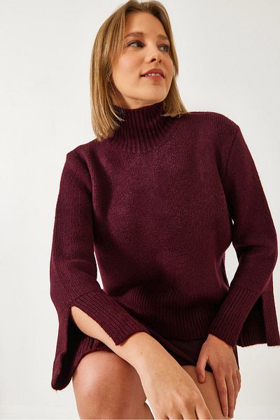 Bianco Lucci Pulover de damă din tricot cu mâneci cu fante 231111 60261257