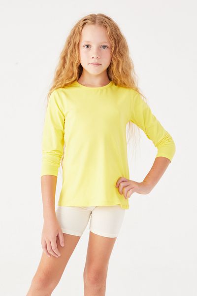 Almila Tricou cu mânecă lungă din bumbac cu decolteu rotund pentru fete Body 2008