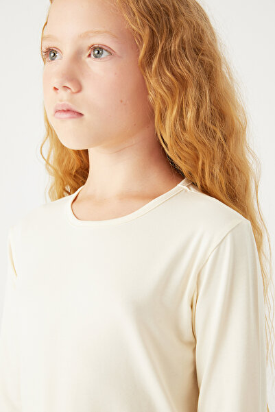 Almila Crew Neck Cotton Long Sleeve Girl's T-Shirt Bodysuit 2008